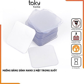 Miếng Băng Dính Nano Vuông, Siêu Dính 2 Mặt Trong Suốt, Tiện Dụng- Đa Năng, Loại Vuông 6x6cm Tiện Ích Trong Gia Đình - TakyHome 6000