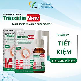 Combo 2 Chai Xịt Họng Trioxidin New VCP Pharma -Hỗ Trợ Giảm Nhanh Đau Họng, Ngứa Rát Họng - Chai 15ml
