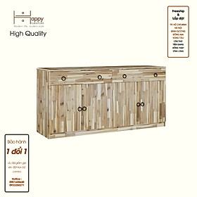 Hình ảnh HAPPY FURNITURE , Gỗ tự nhiên , Tủ lưu trữ 4 cửa mở 2 ngăn kéo - YANNA , TLT_016_TRM , 140cm x 40cm x 68cm