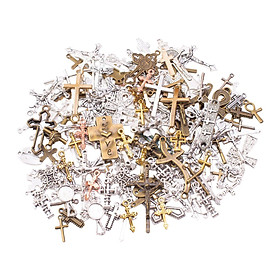 50Pcs Cross Charms Pendants for Jewelry Making Findings DIY Crafts Supplies