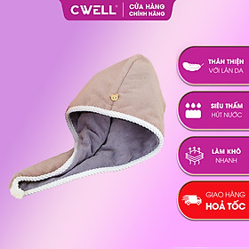 Mua Khăn quấn tóc ủ tóc nhanh khô CWELL  lông cừu san hô siêu mềm  siêu thấm  siêu dày 25x65cm C06PK