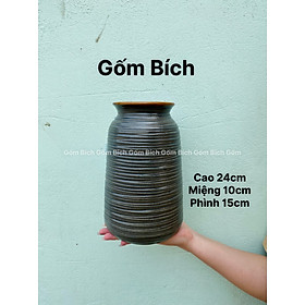 Mua Bình Hoa Lọ Hoa Gốm Dáng Phích Để Bàn Cao 24cm Gốm Sứ Bát Tràng - Gốm Bích