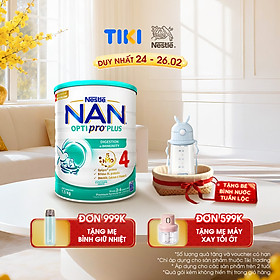 Sữa bột Nestlé NAN OPTIPRO PLUS 4 1500g/lon với 5HMO Giúp tiêu hóa tốt + Tăng cường đề kháng (2 - 6 tuổi) - Tặng Bình nước tuần lộc