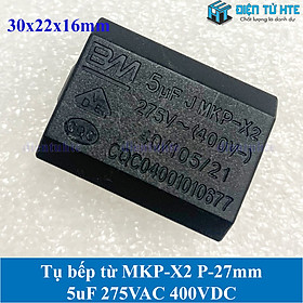 Mua Tụ bếp từ MKP-X2 5uF 275VAC 400DC pitch 27mm Đen size 30x22x16mm