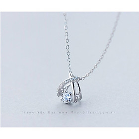 Dây chuyền bạc chữ X đá rung