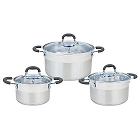 BỘ NỒI INOX SMARTCOOK 3 CHIẾC CỠ 16CM, 20CM, 24CM-SM3332