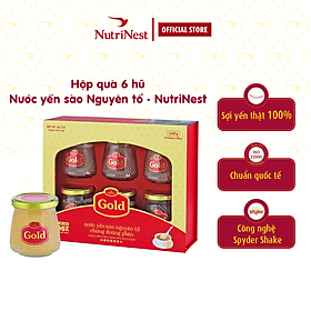 Hộp Quà 6 Hũ Yến Chưng Nguyên Tổ Gold Bird NutriNest Phục Hồi Sức Khỏe 190g