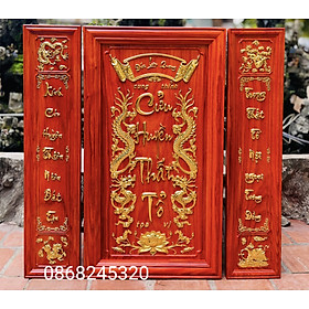 Mua Bộ tranh thờ cửu huyền thất tổ bằng gỗ hương đỏ kt 127×127×4cm