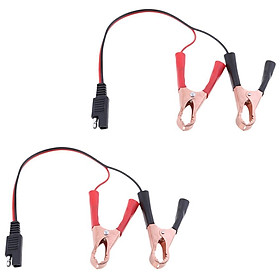 2Pcs 18AWG Solar Battery Adapter Cable DC SAE to Alligator Clips 270mm