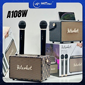 Mua Loa Bluetooth Karaoke Peterhot A108W Kèm 2 Micro Không Dây Hàng Chính Hãng