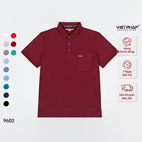 Áo Polo Nam VIỆT PHÁP Form Luxury - Thun 4 Chiều Trơn , lịch lãm, sang trọng  9602