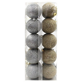 Hộp 20 Trái Châu Giáng Sinh 2 Tone 70 - Mẫu 1 - Vàng Gold - Bạc
