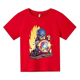 Áo thun trẻ em CAPTIAN AMERICA CHIBI, 4 màu, có size người lớn, Anam Store