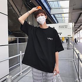 Áo thun nam nữ tay lỡ form rộng unisex LF basic hai màu trắng đen oversize streetwear phong cách ulzzang tee