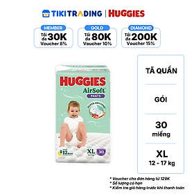 Tã quần Huggies Airsoft size XL gói 30 miếng