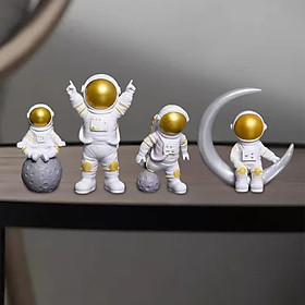 4Pcs Astronaut Statue Outer Space Spaceman Figurine Home Decor