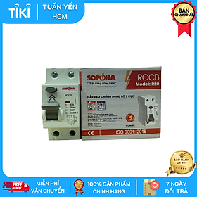 Mua Cầu dao chống giật Sopoka 2 pha R20 dòng rò 30mA - Hàng chính hãng