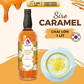 Siro Caramel Pomona Caramel Syrup Nguyên Liệu Pha Chế Hàn Quốc Chai Thủy