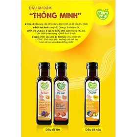 Hình ảnh Combo 2 dầu cá hồi, 1 dầu hạt lanh ăn dặm bổ não Mămmy giàu DHA,Omega-3 cho bé từ 6 tháng (100ml/chai)