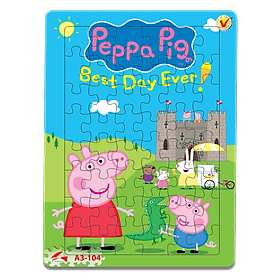 Xếp hình Tia Sáng Peppa Pig 48 Mảnh Ghép - Tặng kèm câu đố mặt sau cho bé