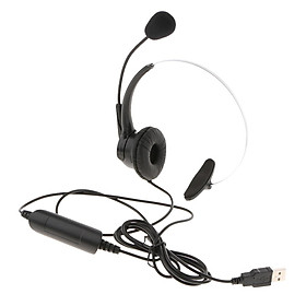 Tai Nghe USB Monaural Trung Tâm Cuộc Gọi Rảnh Tay Tai Nghe Khử Tiếng ồn Mic