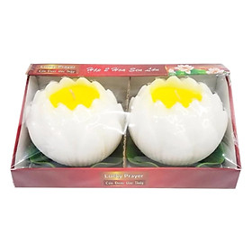 Mua Hộp 2 Nến Thơm Hoa Sen Lớn Quang Minh Candle NQM2547 (Trắng)