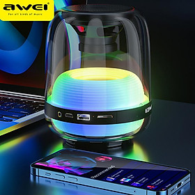 Awei Y386 Loa Bluetooth 5.1 Mini Loa Siêu Trầm LED Nhiều Màu Hộp Âm Thanh HiFi Di Động Nhạc MP3 Cột Âm Thanh Cho PC Điện Thoại Thông Minh Màu sắc: Đen
