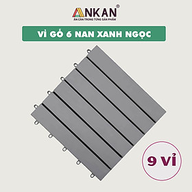 Ván Gỗ Lót Sàn Ban Công Thương Hiệu ANKAN Màu Xanh Ngọc, Tiêu Chuẩn Châu Âu, Vỉ Ốp Gỗ Lót Sàn, Vỉ Nhựa Gỗ Lót Ban Công, Ngoài Trời, Hành Lang, Sân Vườn, Hồ Bơi, Vỉ Gỗ Tự Nhiên 6 Nan, Siêu Bền, Chịu Nước Tốt