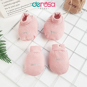 Bao Chân Bao Tay Cho Bé Sơ Sinh DEROSA KIDS Chất Liệu Cotton Thấm Hút Mồ Hôi AWBB027CT