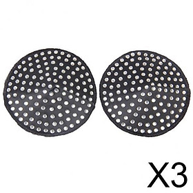 3xWomen's Reuseable Clear Rhinestone Round Nipple Covers Breast Stickers