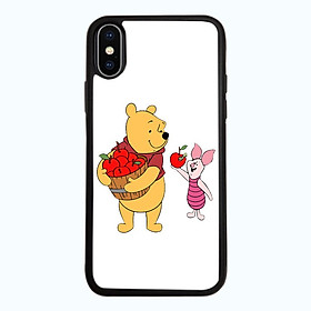 Ốp Lưng Kính Cường Lực Dành Cho Điện Thoại iPhone X Gấu Pooh Mẫu 4