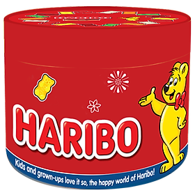 Hộp giấy tròn kẹo dẻo Haribo collection 192 g