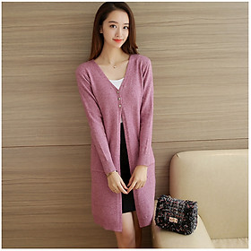 Áo khoác cardigan nữ dáng dài kiểu Hàn Quốc, chất len mềm mịn ấm k33