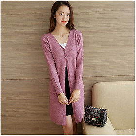 Hình ảnh Áo khoác cardigan nữ dáng dài kiểu Hàn Quốc, chất len mềm mịn ấm k33