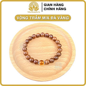 Vòng tay mix đá cẩm thạch đế bạc phong thủy trầm hương HÀ XÁ đeo tay cặp đôi nam nữ mệnh kim mộc thủy hỏa thổ may mắn tài lộc