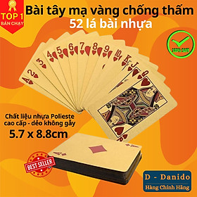 Bộ Bài Mạ Vàng 24K Cao Cấp Chất Liệu Đàn Hồi, Bộ Bài Tây Poker Mạ Vàng miDoctor