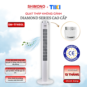Quạt Tháp SHIMONO SM-TF46GL 45W Họa Tiết Kim Cương Cao Cấp, Màn Hình Led Hiển Thị Nhiệt Độ Phòng, Cao 117cm, BH 12 Tháng Hàng Chính Hãng