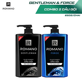 Combo Dầu gội Romano Gentleman 650gr và Dầu gội Force 650gr