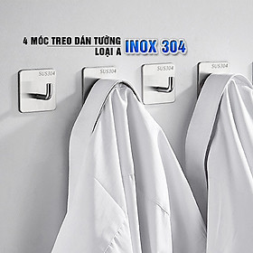 Mua Combo 4 móc treo loại A  Inox 304  SUS304 dùng miếng dính dán tường không cần khoan  xắp xếp treo đồ đạc gọn gàng  tiết kiệm không gian  đồ dùng gia đình  Dan House 311-A4