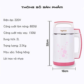 Máy Làm Đậu nành Máy làm sữa đậu nành tự động, sữa hạt đa năng công suất tới 800W - Hàng chính hãng