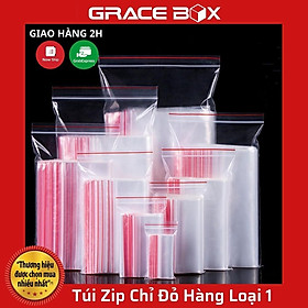 100gram Túi Zip Chỉ Đỏ (Zip lock, Zip PE) Hàng Loại 1