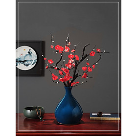 Bình Hoa Gốm Sứ Xanh Phong Cách Đơn Giản Sang Trọng