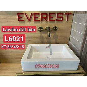 Mua Lavabo đặt bàn vuông sứ nano tuyết KT 56*45*15