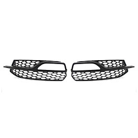 One Pair Replacement For Audi A3 S-Line S3 14-16 Bumper Honeycomb Fog Light Black Grille