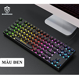 Mua Bàn phím giả cơ SHIPADOO K87 nút tròn với thiết kế mini nhỏ gọn có đèn led 7 màu cực đẹp - Hàng Chính Hãng
