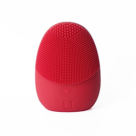 Máy rửa mặt silicone chạy pin MINISO SILICONE FACIAL CLEANER kết hợp làm sạch sâu và mát xa thư giãn nhờ sóng âm (đỏ) chính hãng - MNS071