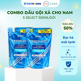 Combo 2 Dầu gội, xả bạc hà mát lạnh dành cho nam s select (gói refill) 500ml/gói