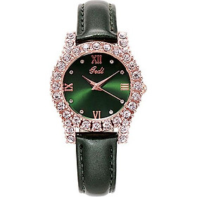 Đồng hồ nữ GEDI 51009 mạ vàng đính đá dây da cao cấp, chống nước tiêu chuẩn quốc tế, thiết kế Hàn Quốc - Hàng chính hãng