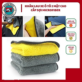 LOẠI XỊN Khăn Lau Xe Ô Tô 2 Mặt Cao Cấp Sợi Microfiber Siêu Mềm, Siêu Thấm Hút kích thước 30x60cm