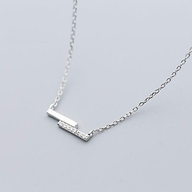 Dây chuyền bạc ý s925 hình thanh ngang đính db1576 -bảo ngọc jewelry